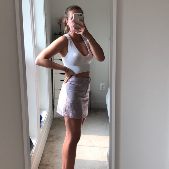 like new pink and white pinstripe mini skirt - Picture 7 of 10